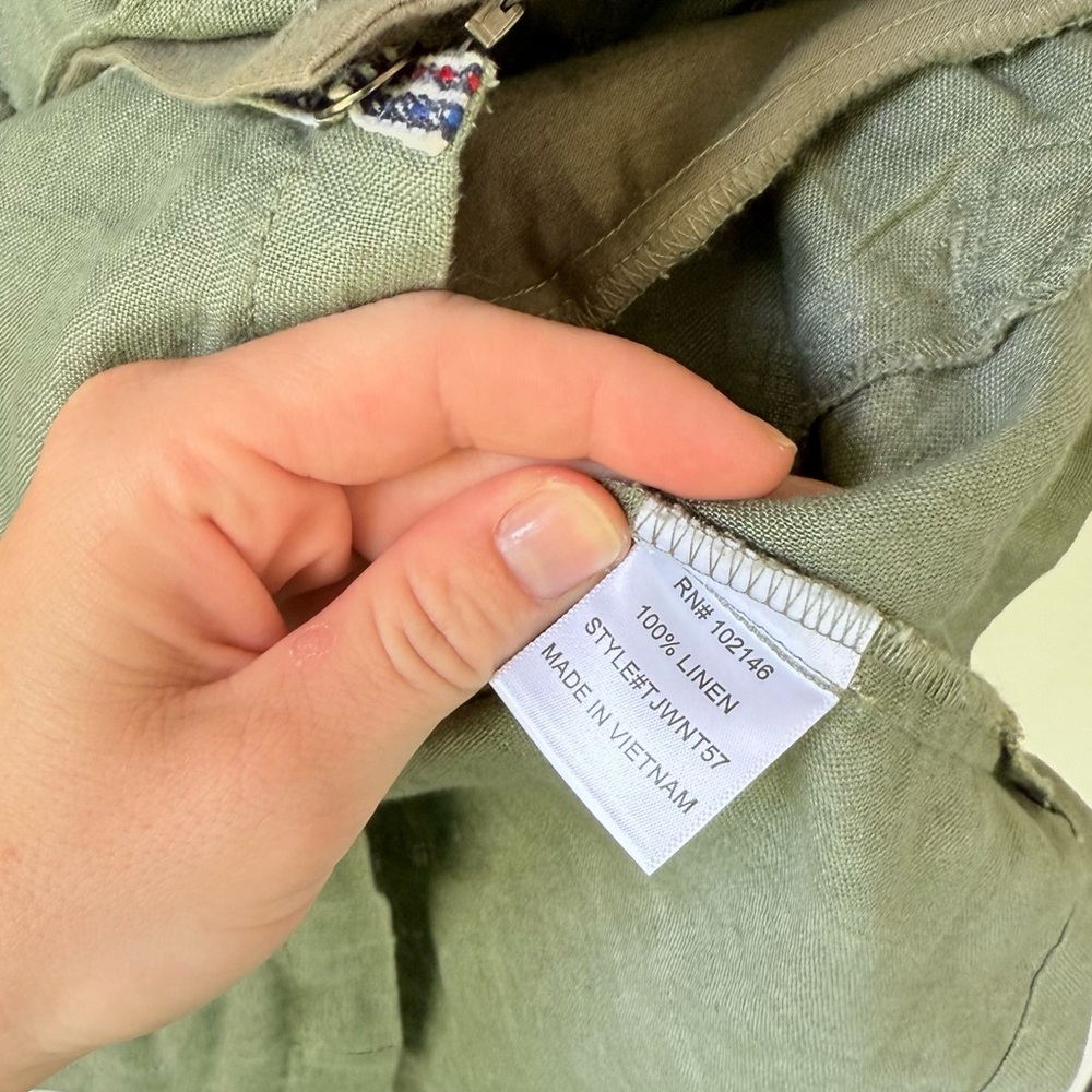 Michael Stars 100% Linen Full Zip Jacket Green size medium - Picture 3 of 5
